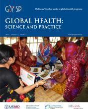 Source - Global Health: Science and Practice Vol. 3, No. 3 September 10, 2015. Description - Cover page.