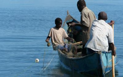 Men in a boat fishing