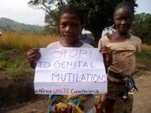 Adolescents show solidarity against female genital cutting in Foumbot, a small rural community in the West region of Cameroon.