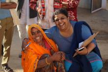 Women at a training event for smartphone-based data collection