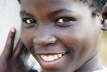 A young girl after an HIV talk at Kalingalinga Clinic in Zambia. 